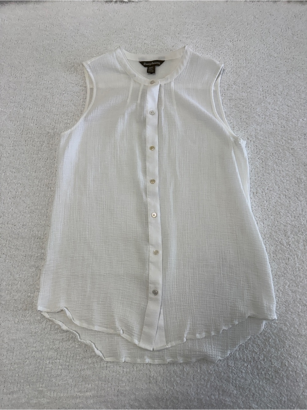Tommy Bahama Women's White Button-Up Blouse